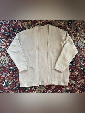 Muji Cream Open-Front Ribbed Knit Cardigan Women’s XS/S